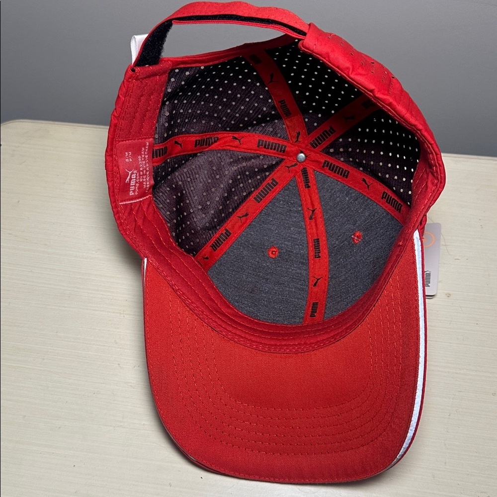 Puma new Bold Red breathable athletic Hat - Picture 8 of 9